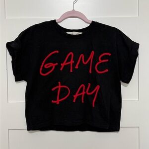 GAME DAY Black Tee with Red Script